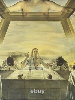 Salvador Dali Old Antique Last Supper Lithograph Vintage Modern Christ Religious