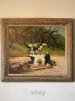 Santini Antique Modern Impressionist Oil Painting Old Vintage Italian Landscape