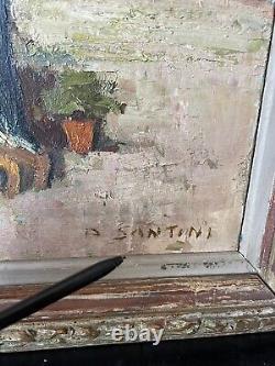 Santini Antique Modern Impressionist Oil Painting Old Vintage Italian Landscape