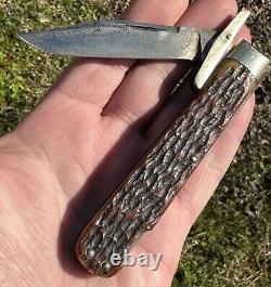 Schatt Morgan Old Vintage Antique Pocket Knife! Cheetah! Swing Guard! Lock Blade