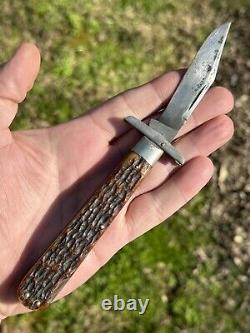 Schatt Morgan Old Vintage Antique Pocket Knife! Cheetah! Swing Guard! Lock Blade