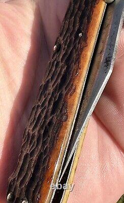 Schatt Morgan Old Vintage Antique Pocket Knife! Cheetah! Swing Guard! Lock Blade