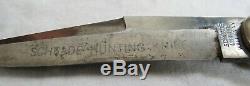 Schrade Folding Lock Blade Hunting Knife Push Button 1916 Patent Old Vtg Antique