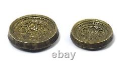 Set Of 2 Old Antique Circular Shape Jewelry Making Bronze Moulds Dyes. G46-77 US