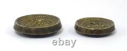 Set Of 2 Old Antique Circular Shape Jewelry Making Bronze Moulds Dyes. G46-77 US