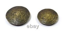 Set Of 2 Old Antique Circular Shape Jewelry Making Bronze Moulds Dyes. G46-77 US