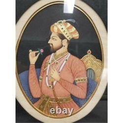 Set Of India Mughal King & Queen Painting Old Antique Vintage Handmade India