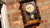 Small Vintage Old Antique Timepiece Wall Clock U0026 Key Pendulum See Video
