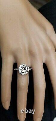 Stunning 4.31ct Platinum Vintage engagement ring old mine cut Diamond VS2-I