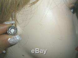 Stunning Antique Genuine 1 Ct Old Rose Cut Diamond Stud 14k Earrings