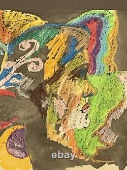 Tim Trapolin Antique MID Century Modern Abstract Watercolor Painting Old Vintage