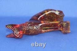 Unique Ancient Egyptian Amber Bastet Statue Scarab Pharaonic Old Egyptian Statue
