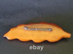 Unique Vintage natural old Antique Baltic Amber brooch yellow color 9,9 gr