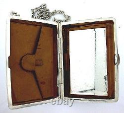 VINTAGE 100 YEAR OLD ANTIQUE PURSE. 925 STERLING SILVER LEATHER INSERT ebs3258