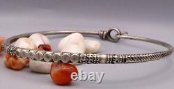 VINTAGE SOLID SILVER OLD ANTIQUE RAJASTHAN TRIBAL NECKLACE HASALI CHOKER osn01