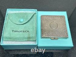 VINTAGE TIFFANY & CO. STERLING SILVER LADIES COMPACT Rare Pattern Old Antique