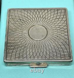 VINTAGE TIFFANY & CO. STERLING SILVER LADIES COMPACT Rare Pattern Old Antique