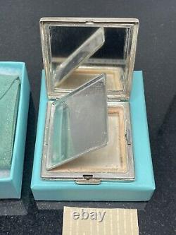 VINTAGE TIFFANY & CO. STERLING SILVER LADIES COMPACT Rare Pattern Old Antique