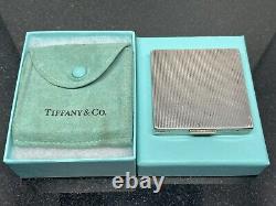 VINTAGE TIFFANY & CO. STERLING SILVER LADIES COMPACT Rare Pattern Old Antique