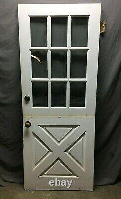 VTG Solid Wood Dutch Door 9 Lite 32x79 Shabby Cottage Entryway Old 1361-20B
