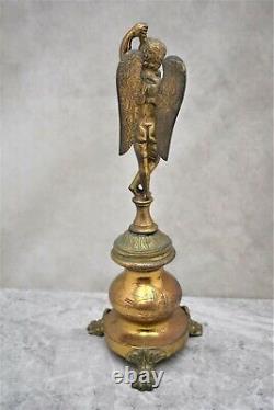 Very Old Vintage Antique Brass Angel Stand, Statue (CU753) chalice co