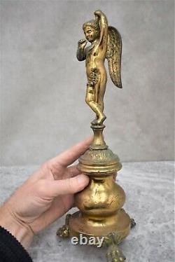 Very Old Vintage Antique Brass Angel Stand, Statue (CU753) chalice co