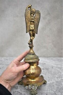 Very Old Vintage Antique Brass Angel Stand, Statue (CU753) chalice co