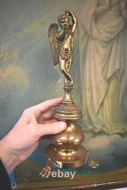 Very Old Vintage Antique Brass Angel Stand, Statue (CU753) chalice co