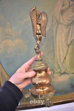 Very Old Vintage Antique Brass Angel Stand, Statue (CU753) chalice co