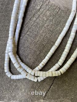 Very old Indian antique/vintage shell necklace hand strung and made 3 strand