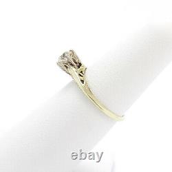 Victorian 14k Gold Old Mine Cut Diamond Solitaire Engagement Ring