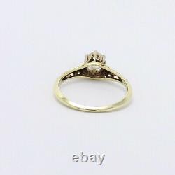 Victorian 14k Gold Old Mine Cut Diamond Solitaire Engagement Ring