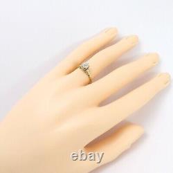 Victorian 14k Gold Old Mine Cut Diamond Solitaire Engagement Ring