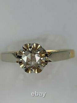 Victorian 18K Antique Gold Ring with Rose Cut Diamond, very old diamond cut