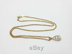 Vintage 14k Yellow Gold Old European Diamond Necklace 1/2 ct