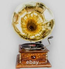 Vintage 1880 HMV Gramophone With Antique Old Music Square Box Phonograph BG 05