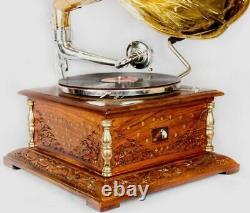 Vintage 1880 HMV Gramophone With Antique Old Music Square Box Phonograph BG 05