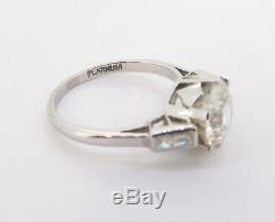 Vintage 2.21ct European Old Cut Diamond Handmade Platinum Ring Size L Val $12290
