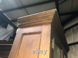 Vintage 2 door OAK upright kitchen hutch cabinet old varnish 89 x 50.5 x 15