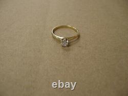 Vintage Antique 14k 1/3ct. White and Clean Old Mine Cut Diamond Solitaire Ring