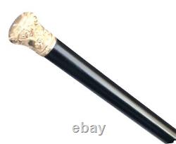 Vintage Antique 19C Gold Filled Engraved Swagger Knob Walking Stick Cane Old