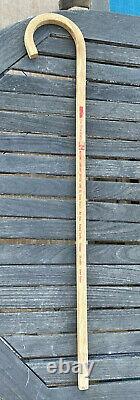 Vintage Antique 19C Wooden Measuring System Crook Handle Walking Stick Cane Old