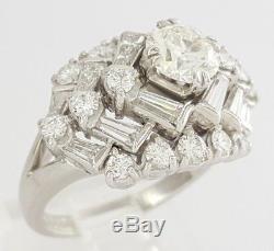 Vintage / Antique 2.58 ct Platinum Old European Cut Diamond Engagement Ring GIA