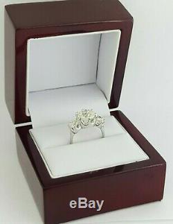 Vintage Antique 4.1 ct 14k White Gold Old European Cut Three-Stone Diamond Ring