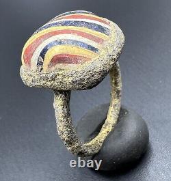 Vintage Antique Ancient Old Jewelry Ornaments Bronze Ring With Beautiful Glass