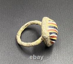 Vintage Antique Ancient Old Jewelry Ornaments Bronze Ring With Beautiful Glass
