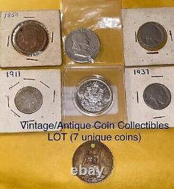 Vintage/ Antique Collectible Old Coins LOT (7 unique coins) See photos