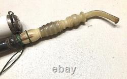 Vintage Antique Germany Frankfurt Horn Porcelain Tobacco Smoking Pipe Hookah Old