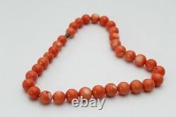 Vintage Antique Old Hand Made Authentic Huge Carved Coral Beautiful Necklace