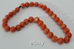 Vintage Antique Old Hand Made Authentic Huge Carved Coral Beautiful Necklace